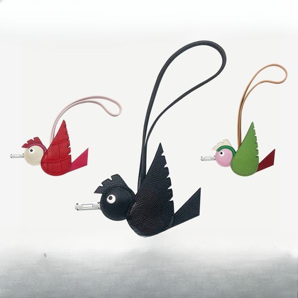 

Women's mini bird bag pendant hand-sewn sheepskin angel bird keychain creative car pendant gift genuine leather hand-sewn, Brown