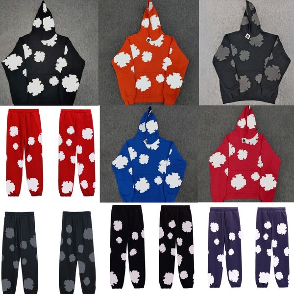 

Men's Tracksuits Designer Cotton foam printed hoodie American high street denim hooded, T5