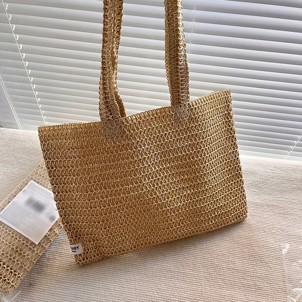 

Designer Women Lady Straw with Handle Knitted Giveaway Bag Storage Case for Shopping Beach Travel VIP Gift Box, As picture