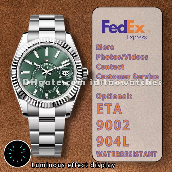 

NOOB factory produces the new men's luxury watch 9001/9002 movement 42mm size sapphire glass blue dial 904 stainless steel, Clam style gold gold