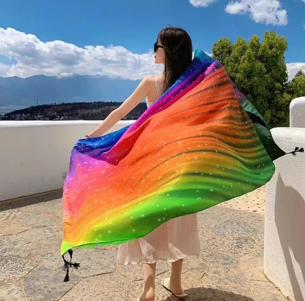 

National style scarf or headscarf for women, new summer beach and seaside accessory, lightweight sun protection fabric
