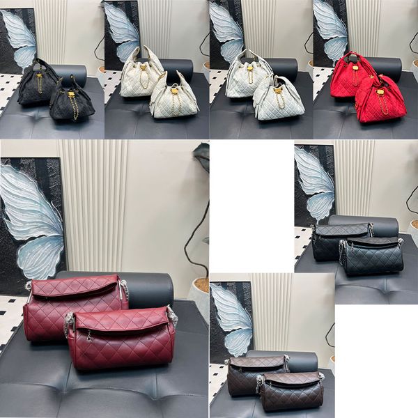 

2025 New Classic Genuine Leather Women's Luxury One Shoulder Handbag All Steel Small Gold Chain - Fashion Lunch Box Bag--0, 1#34*25cm