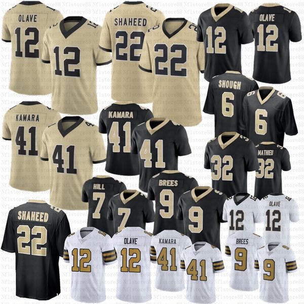 2025 New Tyler Shough Chris Olave Tyrann Mathieu Football Jersey Spencer Rattler McKinstry Banks Jr Drew Brees Alvin Kamara Thomas Taysom Hill Fuaga Shaheed