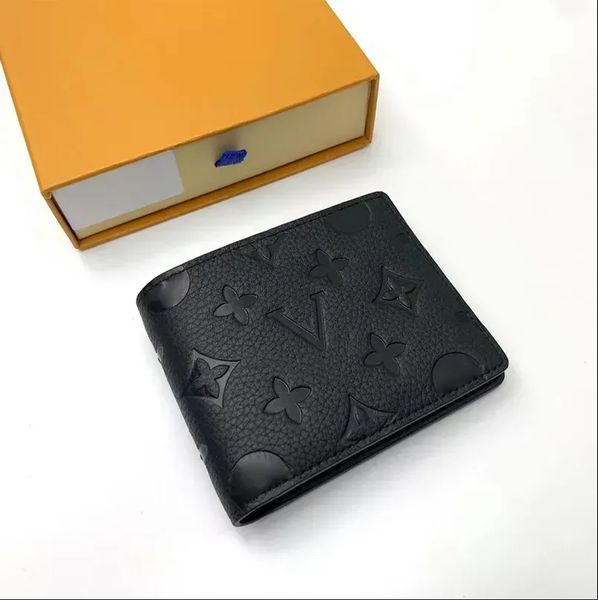 

12A Designers MULTIPLE Wallet Paris Plaid Style Mens Billfold Women Purse High-end Water Ripple Flowers SLENDER Wallets Handbag, Black 60895