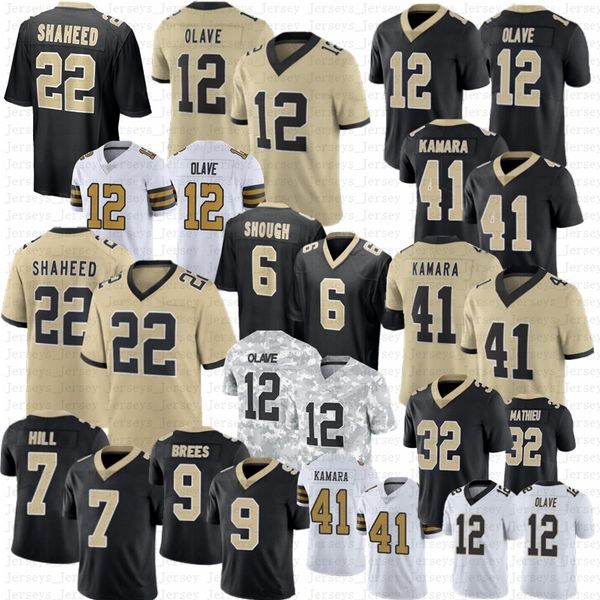2025 New Tyler Shough Chris Olave Tyrann Mathieu Football Jersey McKinstry Spencer Rattler Drew Brees Alvin Kamara Thomas Taysom Hill Fuaga Shaheed Jerseys