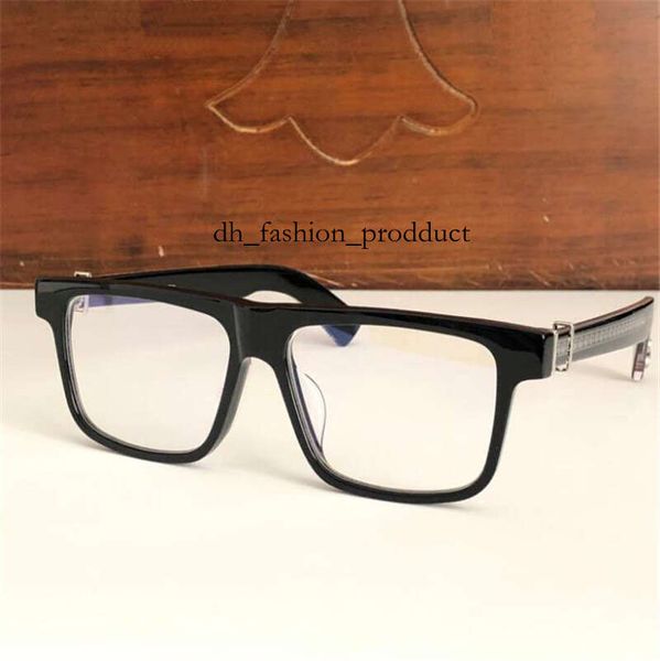 

New vintage Chrome eyeglass square frame design CHR glasses prescription steampunk style men transparent lens clear protection eyewear f6a