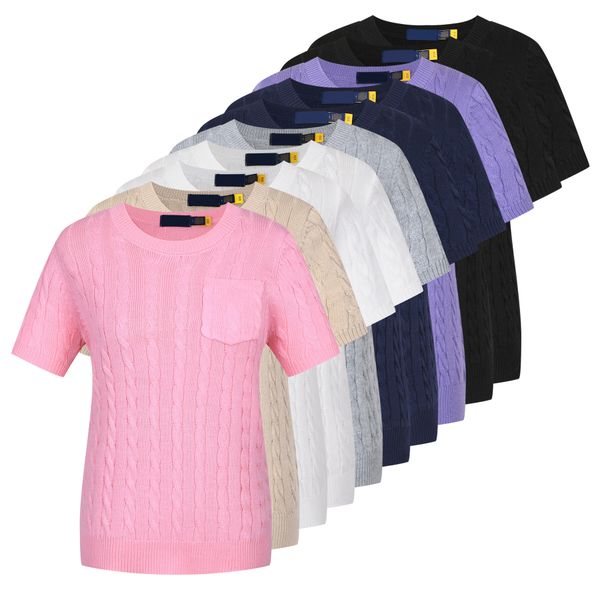 

Womens Slim Fit Knitwear T Shirt Short Sleeve Elegant Top Lightweight Soft Knit Asian Size Fashion Tee Daily Wear Spring Outfit Design, Champagne