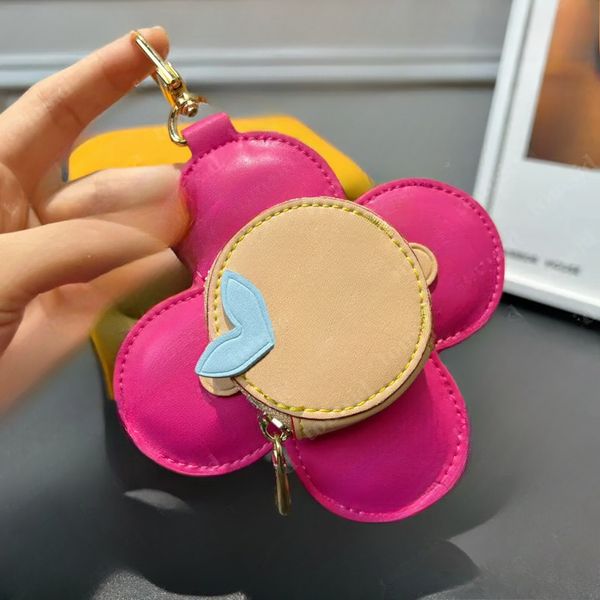 

Luxury Bag Charm Genuine Leather Mini Doughnut bag Monogram Keychains Wallet headset Keyring Designer Cute Hamburge Donut Pizza Coin Purse Gift, Coffee