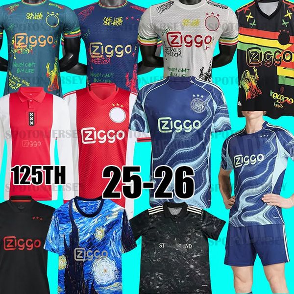 

AFC 2025 125-Years Anniversary Kit 125 years Amsterdam Soccer Jersey 25 26 ajaax Retro Kits maillot Ajaox football shirts 2025 2026 Kids aajax bob marley St one Isl and, Blue player 1