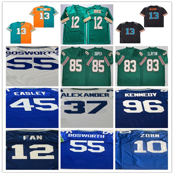 

American Throwback Football Jersey Dan Marino Bob Griese Larry Csonka Shaun Alexander Steve Largent Cortez Kennedy Fan Brian Bosworth Mark Duper Kenny Easley ZORN, As pic 6