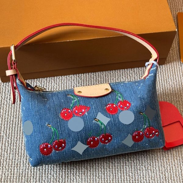 

Embroidered Cherry Women S Designers Bags Leather Totes Biker Handbag Wallets Purse Card Holder Pouch Laptop 45678218 Messenger Bag Hobo 20Cm, Blue