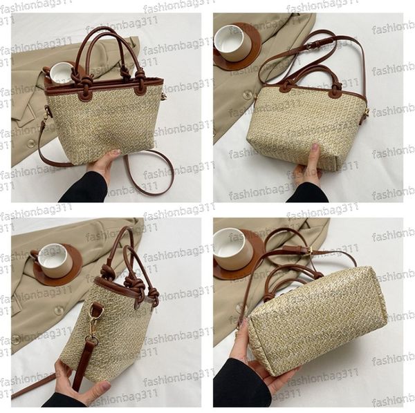

Beach Bag Luxury Designer Bag Tote Bag Woven Shoulder Bag Lafite Grass Hand Woven Large Capacity Shopping Bag Leather Shoulder Strap outdoor Recreation, Color2