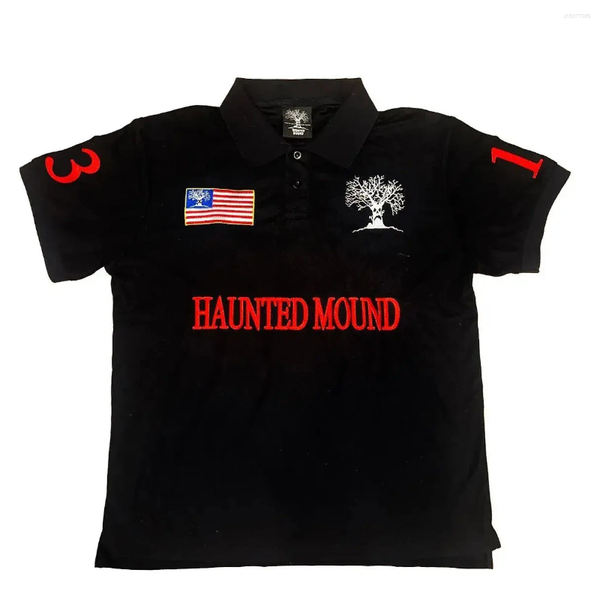 

Men's Polos 2025 Haunted Mound Polo Shirt America Retro Street Hip Hop Short Sleeve Y2k Men Casual Top Baseball Clothing, Pl2ksc13fqu