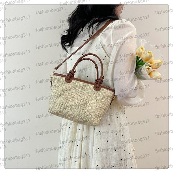 

Designer Beach Bag Straw Beach Bags for Women Woven Casual Tote Bag Hobo Large Shoulder Bag High-capacity Handbags Purse for Vacation Holiday shopping bag, Color2