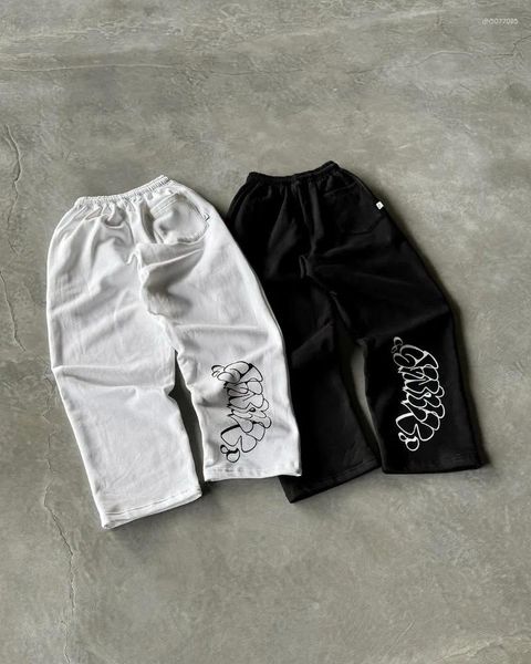 

Men' Pants Summer Fashion Casual Loose Trousers Men Y2k Oversized Goth Harajuku Retro Letter Print Classic Personality Wide-leg Women, A1