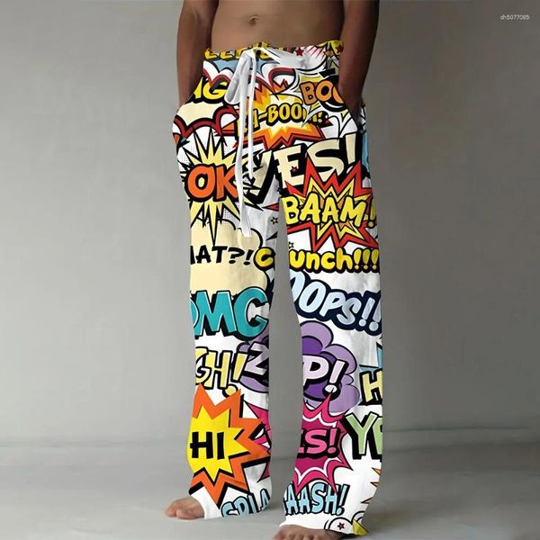 

Men' Pants Trendy 2025 Spring Summer Casual Lightweight Loose-fitting Drawstring Elastic Waist Trousers Pockets, D81pfxzc250313u