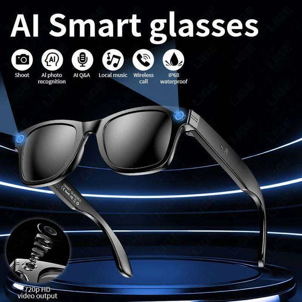 

Meta LIGE New AI Smart Recording Videos Photo Recognition Answer Translation Large Battery Ip65 Waterproof Bluetooth Glasses