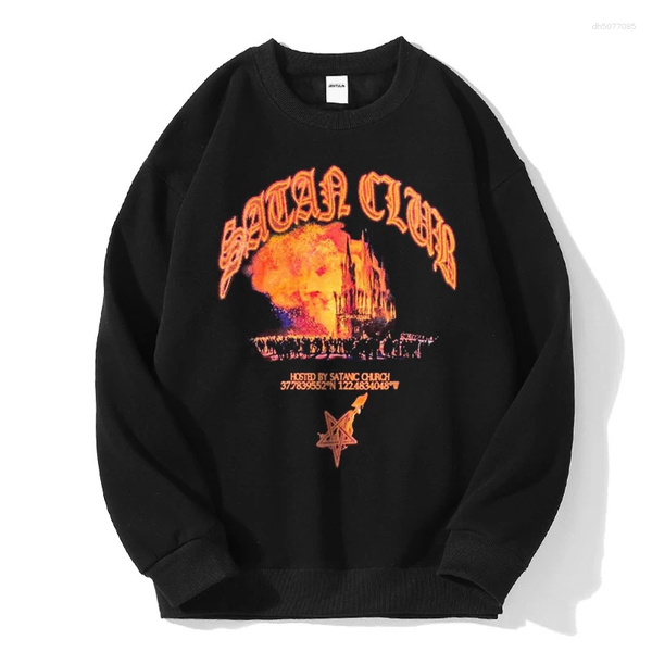 

Men's Hoodies Hip Hop Men Hoodie Streetwear Oversized Pullover Satan Club Shadow Graphic Hooded Sweatshirt Harajuku Goth Aesthetic, Hei1-wy01