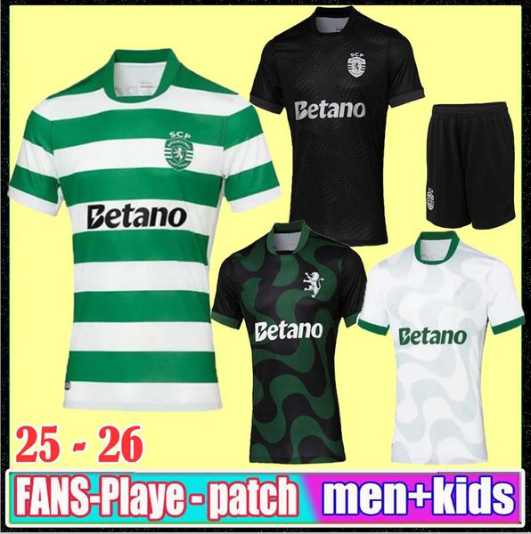 

16-4XL Lisbons Sporting CP 2025 2026 soccer jerseys Pink October Lisboa CR7 HJULMAND GYOKERES COATES J.Palhinha PEDRO G. MORITA SARABIA football shirts Men Kids, Grey