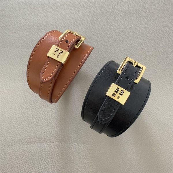 

Weave Pin Buckle Belt Genuine Leather Bracelet Bangle Buff Retro Designer Jewelry Charm Letter Multilayer Wrap Stack Wristband Steampunk Fine Jewelry