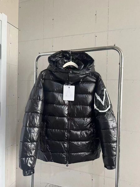 

Mens Down Luxury Designer Letter men's and women's warm hooded high-end bread jacket, Black
