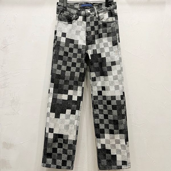 

Jeans Designer Letter Trousers Luxury Fashion Long Pants Pipped Jeans Distressed Trousers Classic Loose Womens Mens Elasticity Button Zipper, V9