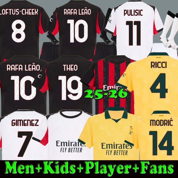 25 26 AC REIJNDERS KOCHE RICCI ModriC Estupinan 125th anniversary soccer jerseys milan DE KETELAERE RAFA LEAO football shirt fourth kids uniforms 2025 BONDO GIMENEZ