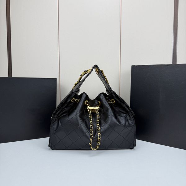 

AAA ss63 Designer Original leather 25Bag large capacity hippie bag single shoulder crossbody hobo chain drawstring underarm bag, Brown