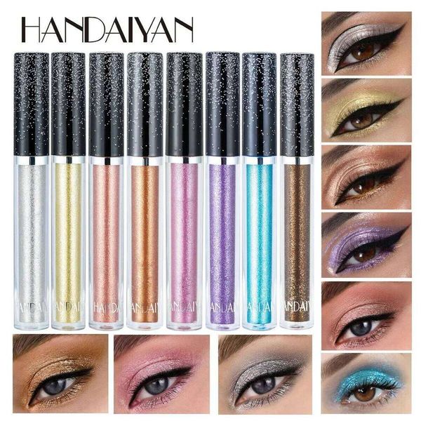 HANDAIYAN Liquid eyeshadow Metallic Dia Shiny Shadow Pen Giltter Pink Eyeshadow Lasting Shimmer Pearlescent Eye Shadow palette Cosmetic rose gold X250726