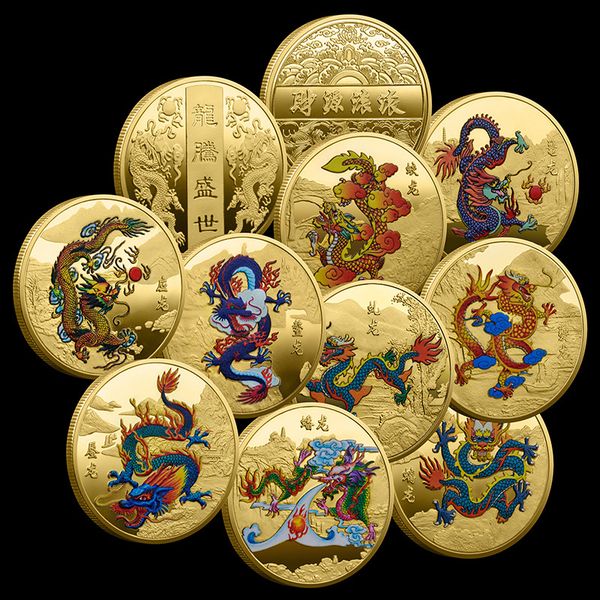 Arts and Crafts Fashion gifts Personalized metal badges Gift giving souvenirs the Year of the Loong color printing commemorative badges