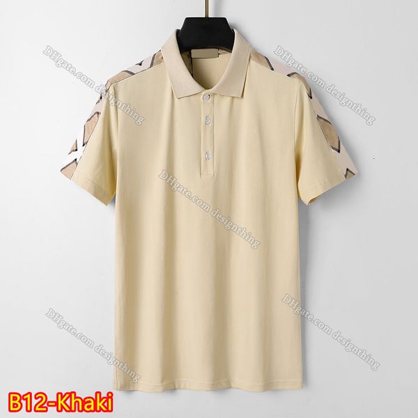 

Designer Menswear Cotton T Shirt Classic Plaid Style Floral Embroidered Top Asian Fit High Quality, B12-black