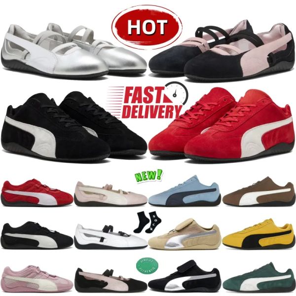 designer shoes Ballet slippers womens es Speedcats mens summer Driving Suede sneakers ladies dancing shoes Sier Black white Germany training Bella
