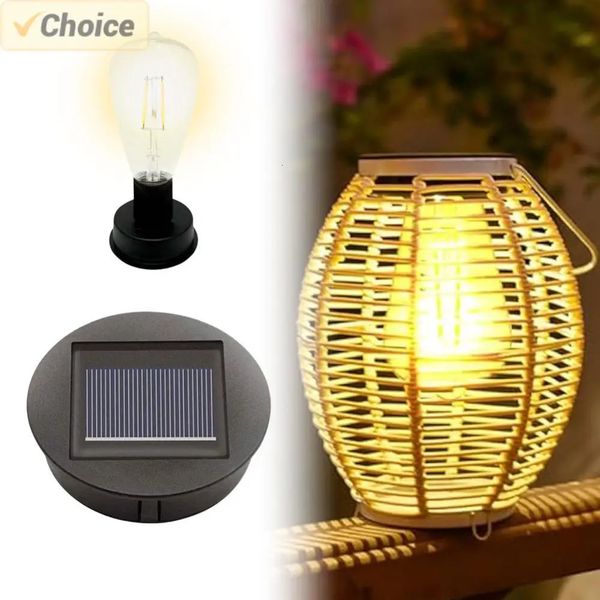 7cm Solar Lamp Base with LED Bulb LED Lamp Holder IP44 Waterproof Atmosphere Decorate Light Holder for Outdoor Camping Picnic 250716
