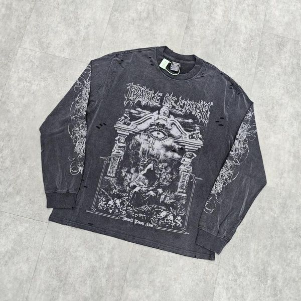 

Men's Hoodies Yao Fashion Graphics Print Vintage Oversize Loose Retro Sport Long Sleeve Tops Tee Cotton T Shirt For Men Unisex, Black