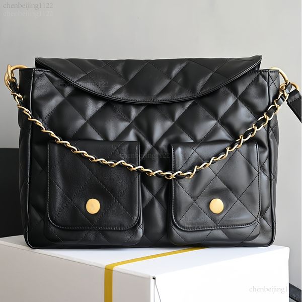

99A Shoulder-bag with a single handle for portability, featuring the concepts of top designers and imported sheepskin and pure copper hardware, enhancing your style., One