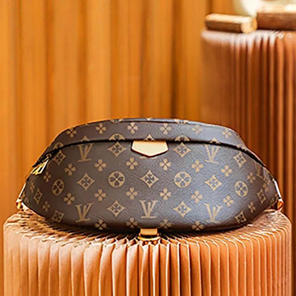 

10A Classic Fashion Designer mens Womens Genuine Leather Waist Bags Purse Crossbody Men Cross Body Handbag Bumbag Chest Brown Bum bag Fanny Pack Bag, Khaki1