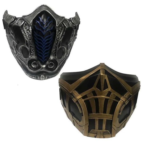 Mortal Kombat Sub-Zero Scorpion Mask Cosplay Props Resin Masks Halloween Mask Game Kombat Role-playing Half Face Mask W250728