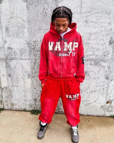 

Men' Hoodies Hip-hop Harajuku Trendy Streetwear Jacket Retro Letter Print Zipper Hoodie Men High Street Casual Oversized Sweatshirt Women, Aa