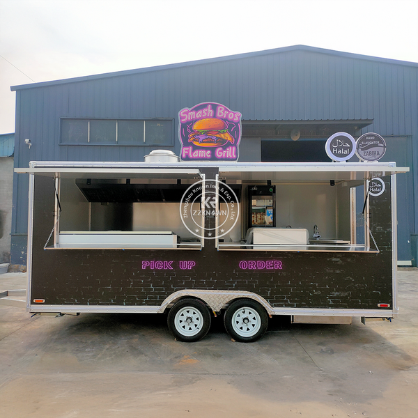 

Customized Bbq Food Truck Fully Equipped Restaurant Hot Dog Ice Cream Truck Concession Food Trailer With Fully Kitchen