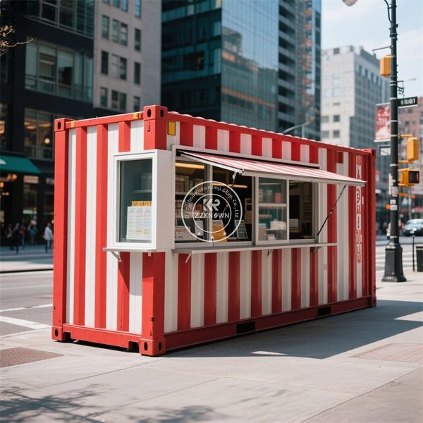 Customized Fast Food Coffee Bar Container Street Restaurant Full Kitchen Outdoor Pizza Shop Kiosk Prefabricated