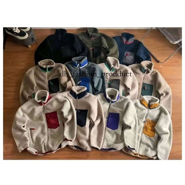 

Designer Jacket Man Parisian Jackets Womens Jacket Hooded Fleece Retro zipper Thick Warm Down Models Lamb Cashmere Stand Collar Size XS-XL 7a3, Green