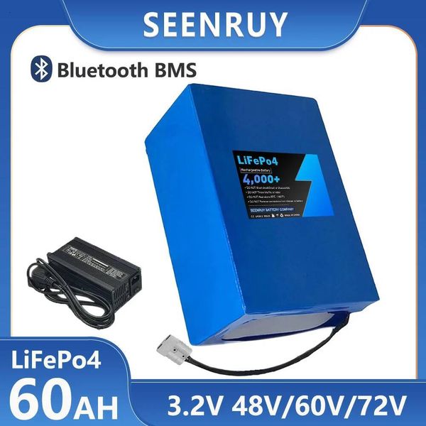 3.2v LiFePo4 72V 60v 48v 60Ah Lithium Battery pack for 3500W 4000W 5000W Motor Electric Motorcycle Bluetooth with charger
