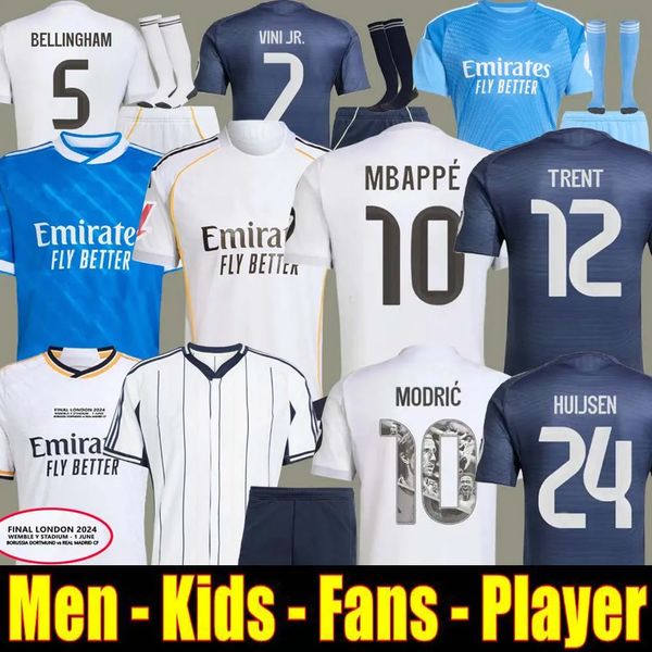 

24 25 26 MBAPPE BELLINGHAM VINI JR soccer jerseys real HUIJSEN valverde ARDA GULER 2025 football shirt VALVERDE Camisetas MaDrIdS men kids Baseball TRENT US Pack, 25/26 home adult player