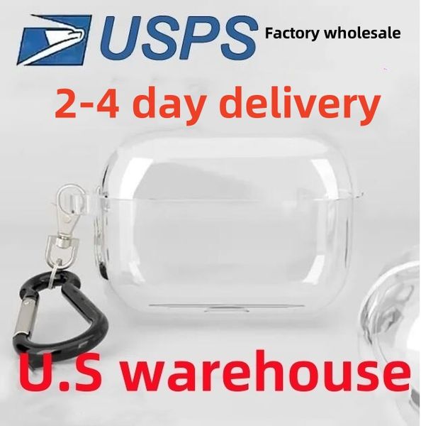 

USA Stock For Airpods pro 2 3 4 Headphone Accessories Silicone Protective Headphone Cover Headphone Silicone Cases TPU Shockproof Case