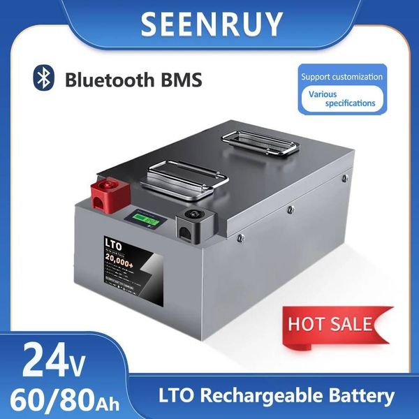 LTO Battery 24V 60AH 80AH with BMS 80A For Portable Power Station RV UPS Energy Storage Systems 10A Charger