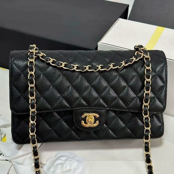 

Designer bag luxury bag single shoulder handbag cross-border high-quality caviar style lychee leather hardware square luxury handbag crossbody multi-color handbag, Brown