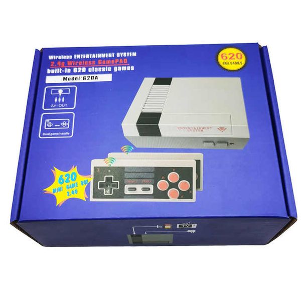 NES 620Retro Wireless Retro Mini TV Video Console Nostalgic 80s FC Game Machine Built-In Games CPS Format Support Mini Wireless Controller