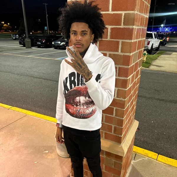 

Men's Hoodies Pullover Sweatshirt Men Women Harajuku Hip Hop Lip Graphic Print Oversized Hoodie Goth Casual Cotton Clothing, A2