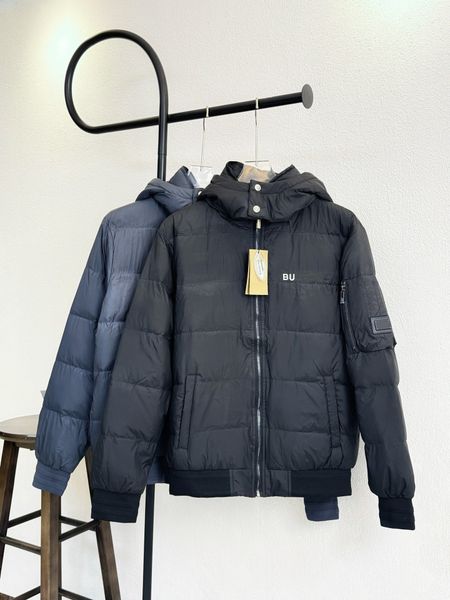 

Men's Down & Parkas Designer Winter Letter pocket hood with detachable zipper, Blue