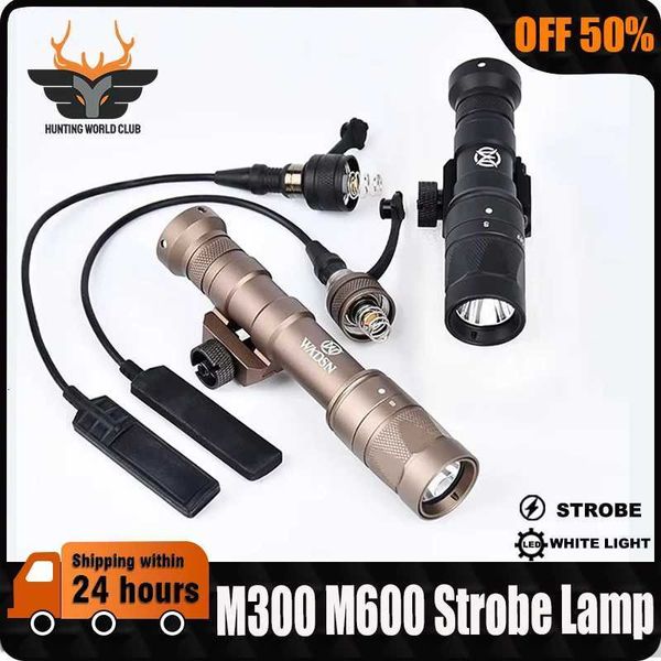 

WADSN M600 M300 M600W M300W Tactical Strobe Flashlight Scout Light LED Hunting Rifle Weapon Accessories Fits 20mm Picatinny RailXJ250728